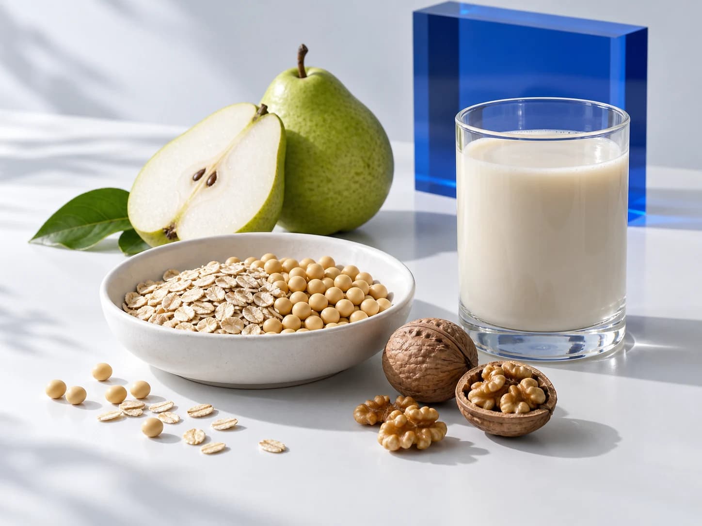 Editorial illustration of nutrition design with grains and plant ingredients